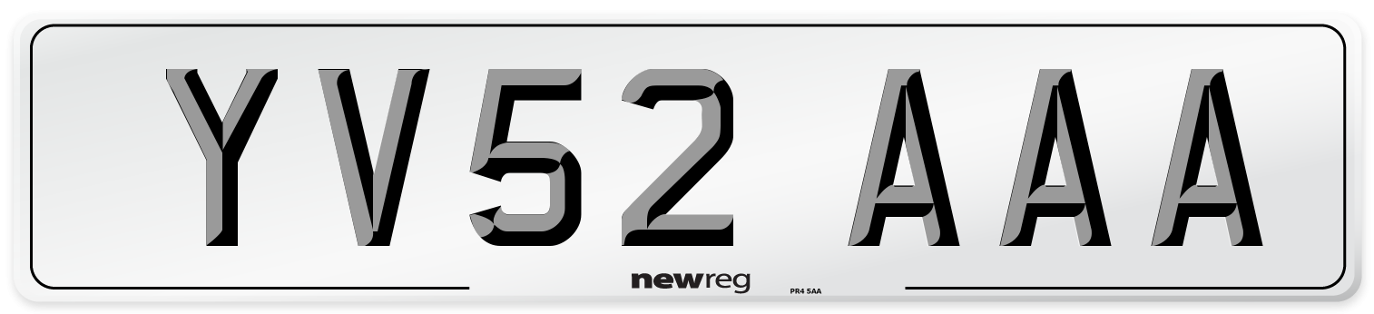 YV52 AAA Number Plate from New Reg